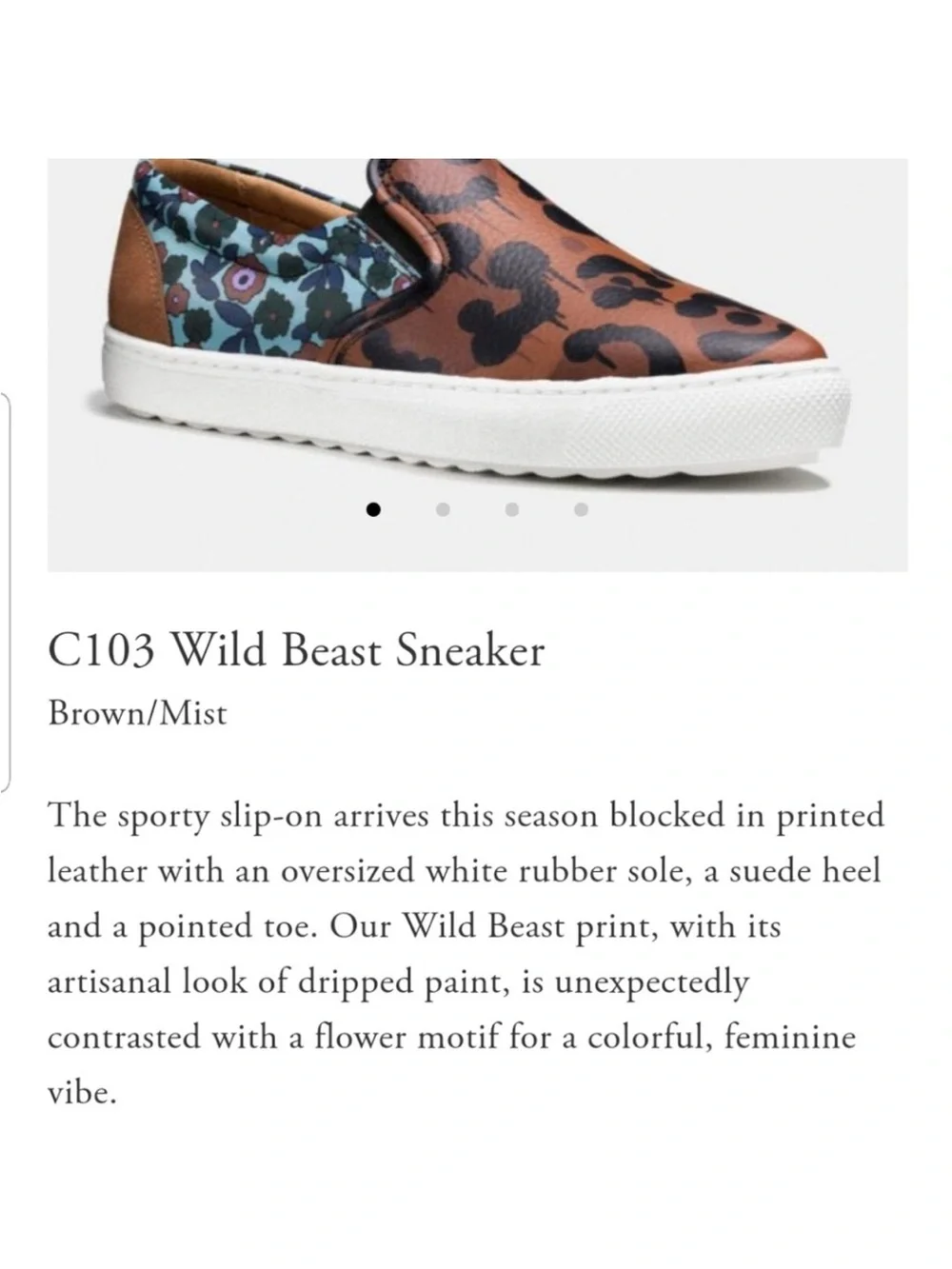 Coach C103 Wildbeast napa sneaker 6M